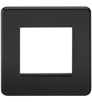 Knightsbridge Screwless 2G Modular Faceplate (Black)